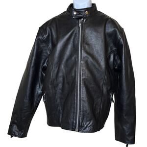 Hot Leathers Black Motorcycle Jacket Detachable Insulated Quilted Lining Mens 52